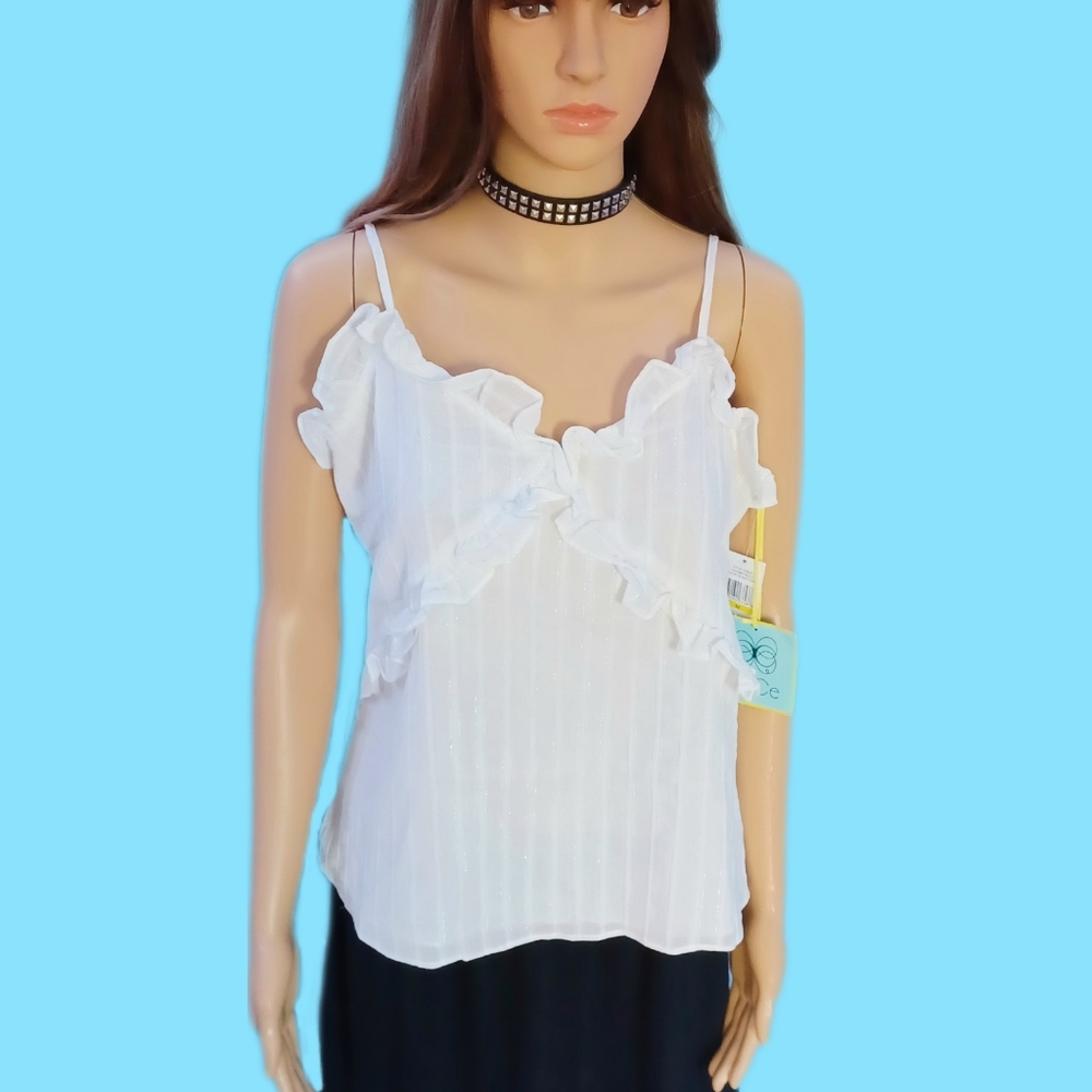 NEW! CeCe M ruffle tank cami top